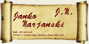Janko Marjanski vizit kartica